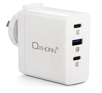 Oxhorn 100W USB GaN Type-C fast Charger, 2x USB-C, 1x USB-A Fast Charger - Notebook Accessories