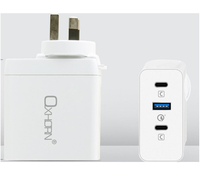 Oxhorn 100W USB GaN Type-C fast Charger, 2x USB-C, 1x USB-A Fast Charger - Notebook Accessories - Image 3