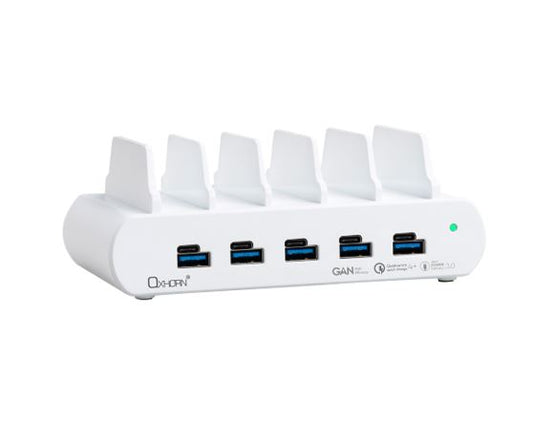 Oxhorn PoverDelivery150W 5 Port (A+C) Fast Charging Dock with build-in rack5 Port USB-A USB-C PD3...