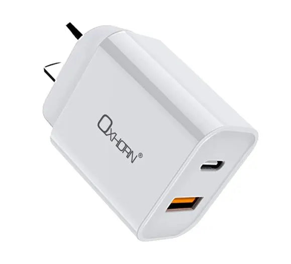 Oxhorn USB Type-C and Type-A 3.0 Quick Charge 20W Charger AC adapter 240V 50/60Hz 1A certified...