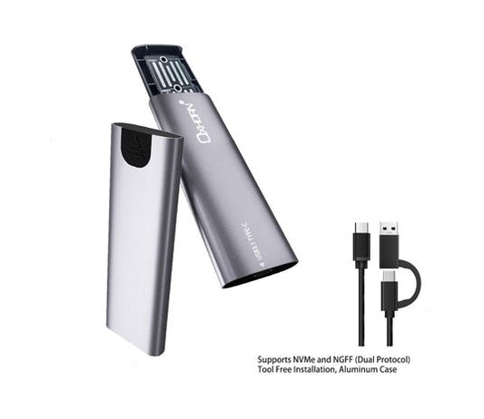 Oxhorn USB C 3.2 Gen 2 M.2 Enclosure NVMe NGFF (Dual Protocol) Support M key M.2 STAT M.2 NVMe SS...