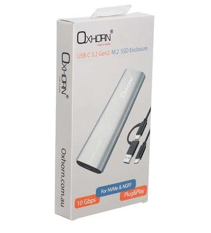 Oxhorn USB C 3.2 Gen 2 M.2 Enclosure NVMe NGFF (Dual Protocol) Support M key M.2 STAT M.2 NVMe SS... - Image 2