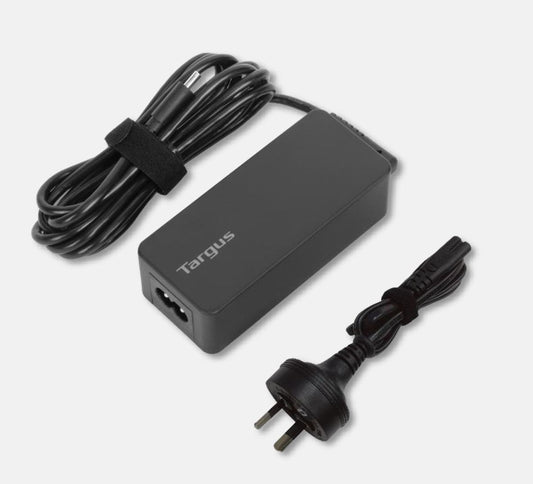 Targus 65W USB-C Charger Power Delivery Charge USB-C Laptop Tablet Mobile Phone Built-in Power Su...
