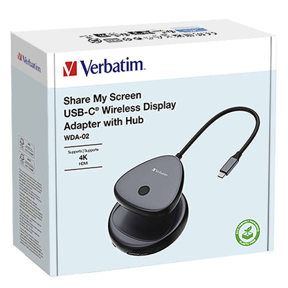 Verbatim 4K Wireless USB-C HDMI Adapter Dongle -Share My Screen Mirror Image. Compact and Ultra P... - Image 4