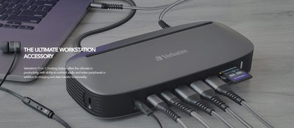 (LS)Verbatim 4K USB-C Triple Monitor Docking Station  - 70W Power Delivery 13-in-1, 2x HDMI, 1x V...
