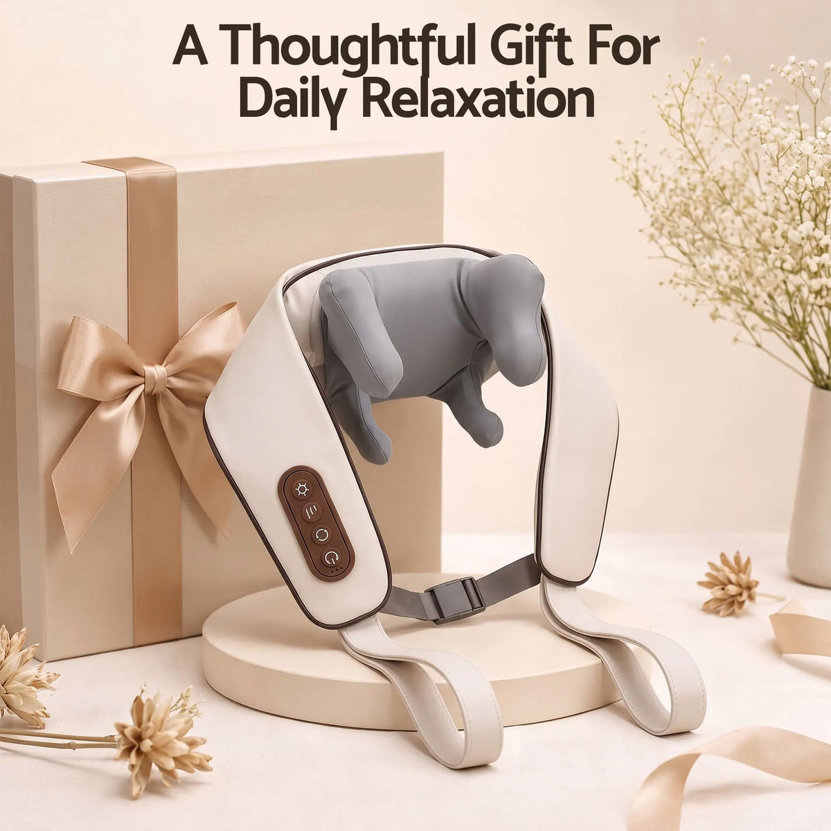 Livemor Neck Massager with Heat Pillow Shiatsu Shoulder Back Massager Pain Relief Tissue Kneading - Image 9