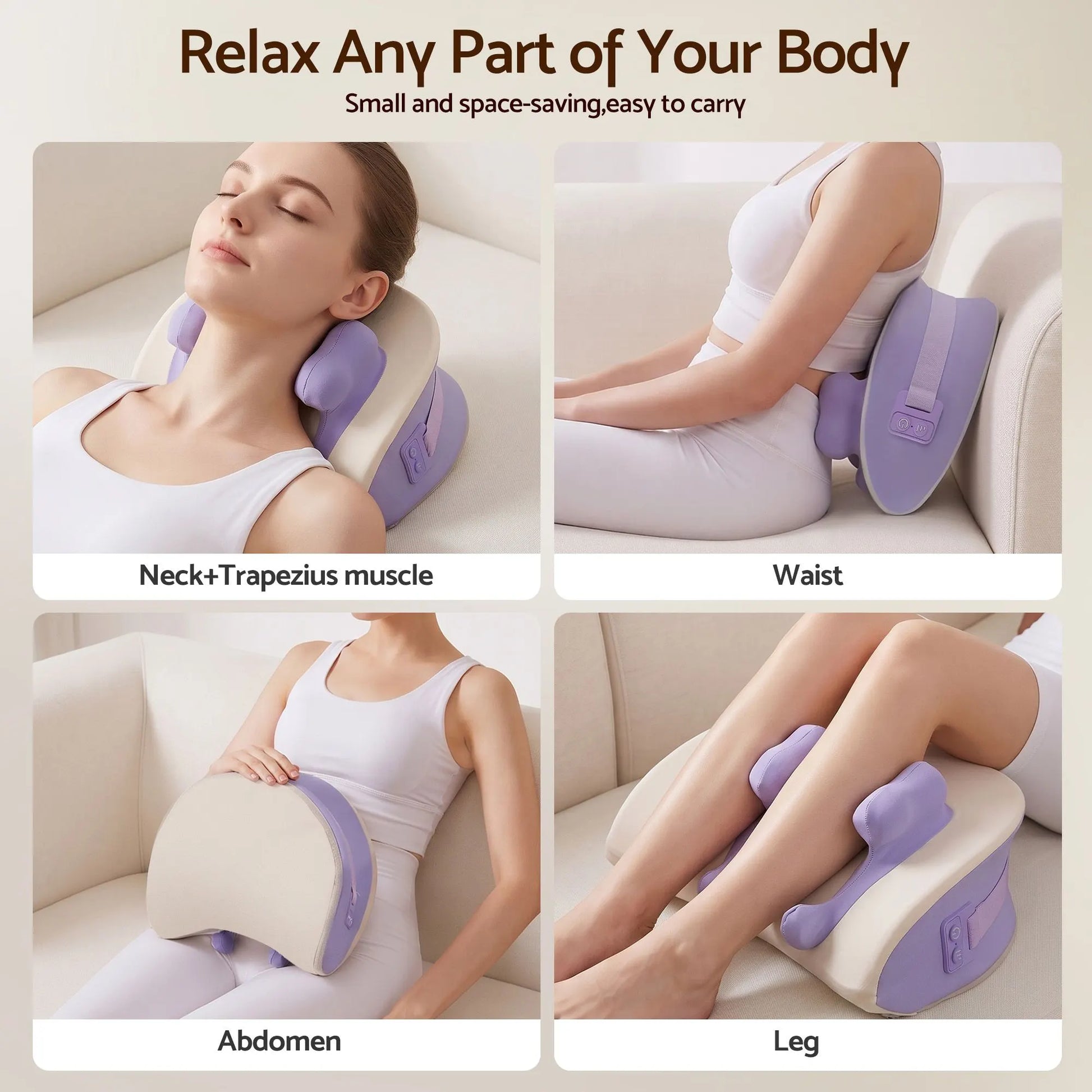 Livemor Neck & Shoulder Massage Pillow with Heat, Cordless 4D Kneading Massager for Home & Office - Image 6