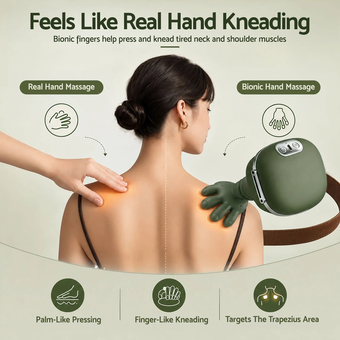 Livemor Electric Neck Massager with Heat for Shoulder,Back Wireless Massage | 4D Shiatsu Kneading Massager with Heat, Cordless Portable Muscle Relaxer, Soothes Shoulder Tension for Home, Office, and Car - Image 5