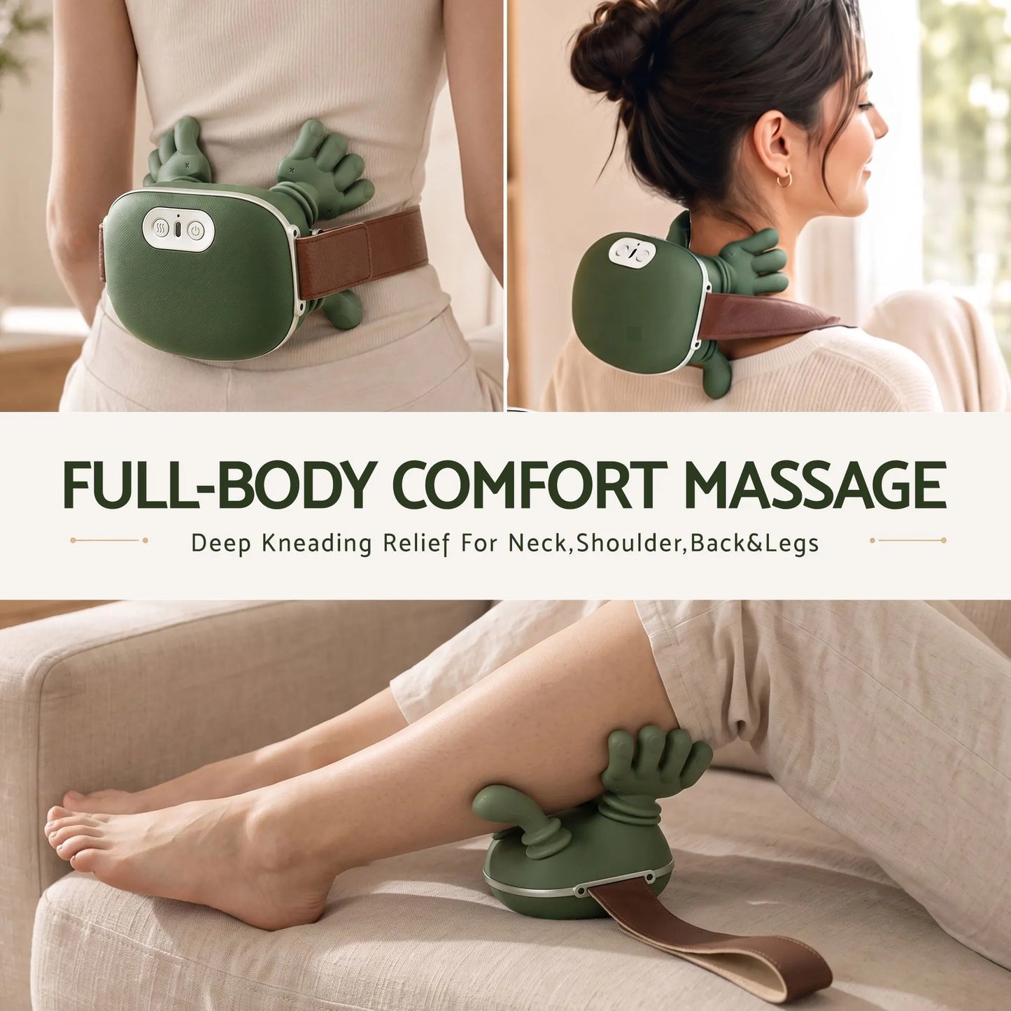 Livemor Electric Neck Massager with Heat for Shoulder,Back Wireless Massage | 4D Shiatsu Kneading Massager with Heat, Cordless Portable Muscle Relaxer, Soothes Shoulder Tension for Home, Office, and Car - Image 7