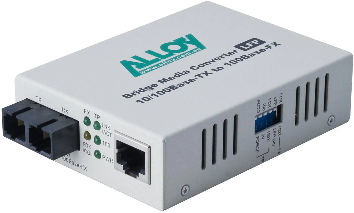 Alloy FCR200SC 10/100Base-TX to 100Base-FX Multimode Fibre (SC) Converter with LFP via FEF or FM....