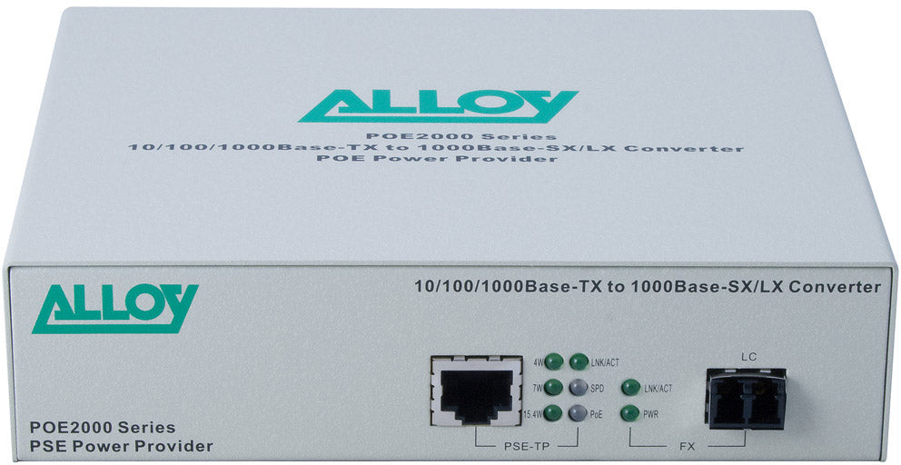 Alloy POE2000LC.10 10/100/1000Base-T PoE RJ-45 to 1000Base-LX SingleMode (LC). Wavelength: 1310nm... - Image 2