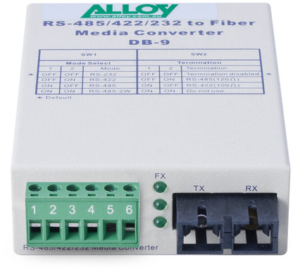 Alloy SCR460SC-2 RS-232/422/485 Serial Terminal to Multimode Fibre Converter. Max. range 2 Km - N... - Image 2