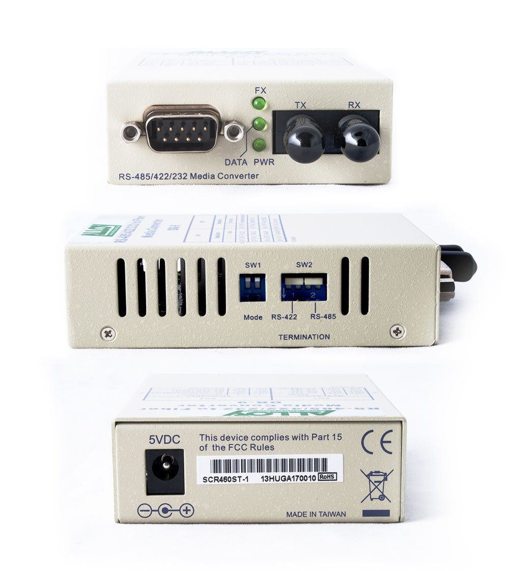 EOL Alloy SCR460ST-1  RS-232/422/485 Serial DB-9 to Multimode Fibre Converter. Max. range 2Km EOL... - Image 2
