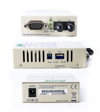 EOL Alloy SCR460ST-1  RS-232/422/485 Serial DB-9 to Multimode Fibre Converter. Max. range 2Km EOL... - Image 2