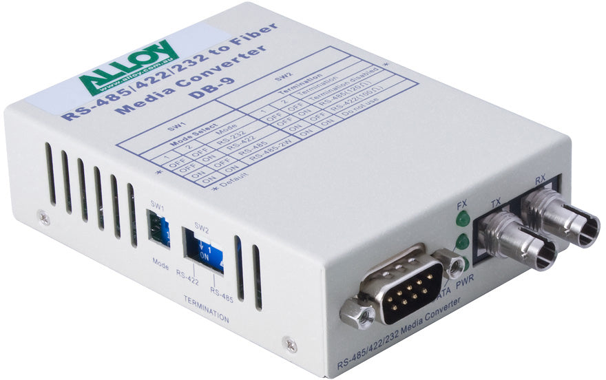 Alloy SCR460ST-3  RS-232/422/485 Serial DB-9 to Single Mode Fibre Converter. Max. range 20Km - Ne...