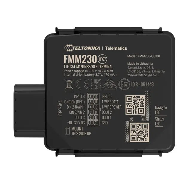 Teltonika FMM230 - Water-Resistant 4G LTE Cat M1 Tracker with Flexible Inputs Configuration, IP67...
