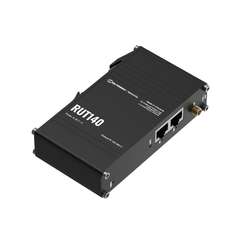 Teltonika RUT140 Industrial Ethernet Router, Wi-Fi 4, 1x3-Pin Power Connector, Integrated DIN rai... - Image 2