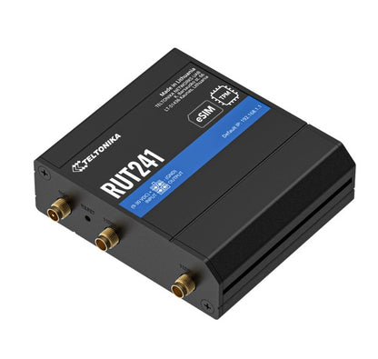 Teltonika RUT241 eSIM™ Industrial 4G Router,Global Version, Instant LTE Failover, Compact and Powerful Industrial 4G LTE Router/Firewall, PSU included