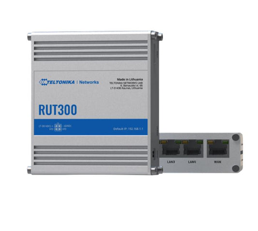 Teltonika RUT300 Industrial Ethernet Router, Rugged Industrial Ethernet Router, 5 Ethernet Ports,...