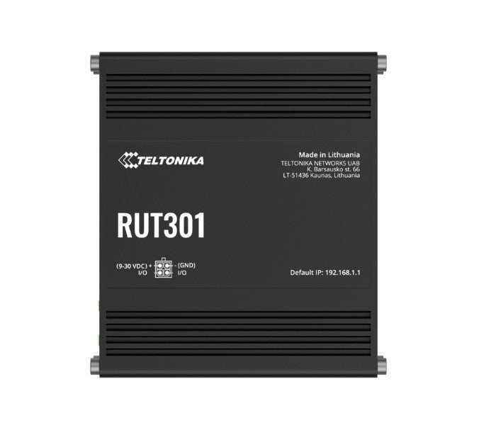 Teltonika RUT301 Industrial Ethernet Router, Rugged Industrial Ethernet Router, 5 Ethernet Ports,...
