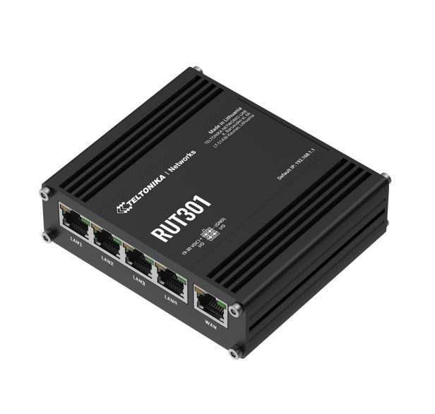 Teltonika RUT301 Industrial Ethernet Router, Rugged Industrial Ethernet Router, 5 Ethernet Ports,... - Image 3
