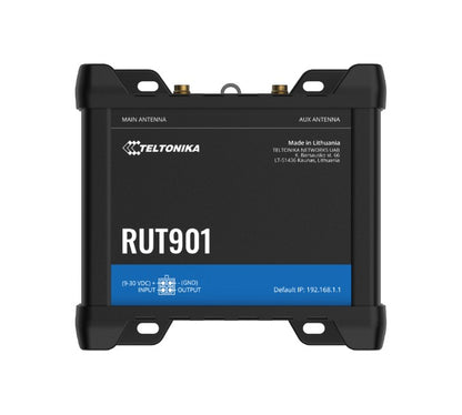 Teltonika RUT901 Industrial Cellular Router, 4G LTE (Cat 4), Dual SIM, Wi-Fi, MQTT, Modbus TCP, D...