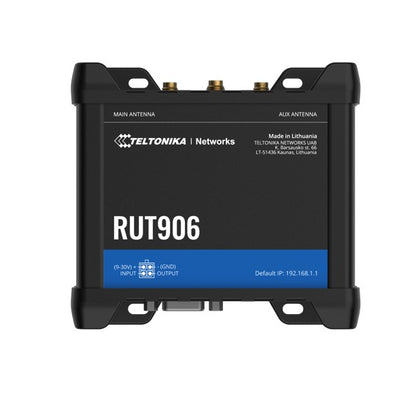 Teltonika RUT906 Industrial Cellular Router, Dual-SIM Cellular 4G LTE, WAN Failover, with 4x Ethe...