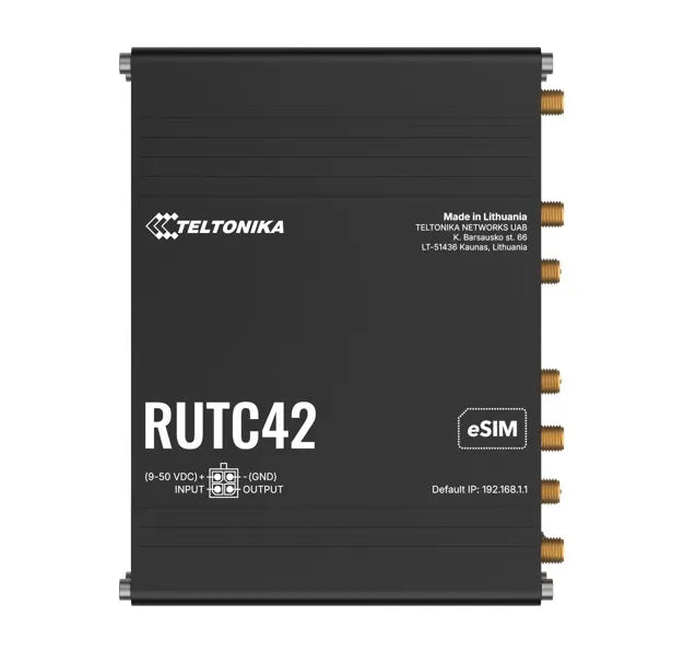 Teltonika RUTC42 DUAL MODEM EDGE ROUTER, LTE Cat 4 with dual modem, failover, load balancing, WI...