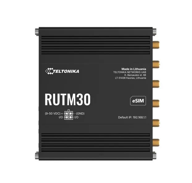 Teltonika RUTM30 Compact 5G Router, 5G dual SIM cellular, 2 Gigabit Ethernet ports, Dual-Band Wi...