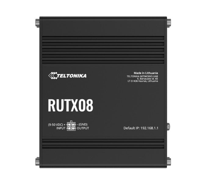 Teltonika RUTX08 Industrial Ethernet Router, Next Gen VPN Router for Professional Applications, Q...