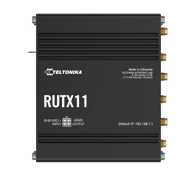 Teltonika RUTX11 Industrial Cellular Router, 4G LTE CAT 6, Dual SIM with auto failover, Backup WA...
