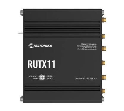 Teltonika RUTX11 Industrial Cellular Router, 4G LTE CAT 6, Dual SIM with auto failover, Backup WA...