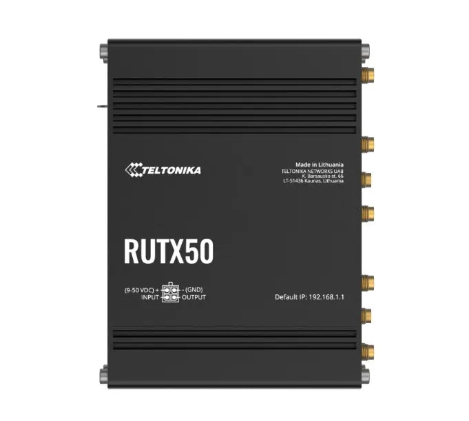 Teltonika RUTX50 Industrial 5G Router, 5G dual SIM cellular, 5x Gigabit Ethernet ports, dual-band...