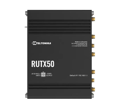 Teltonika RUTX50 Industrial 5G Router, 5G dual SIM cellular, 5x Gigabit Ethernet ports, dual-band...