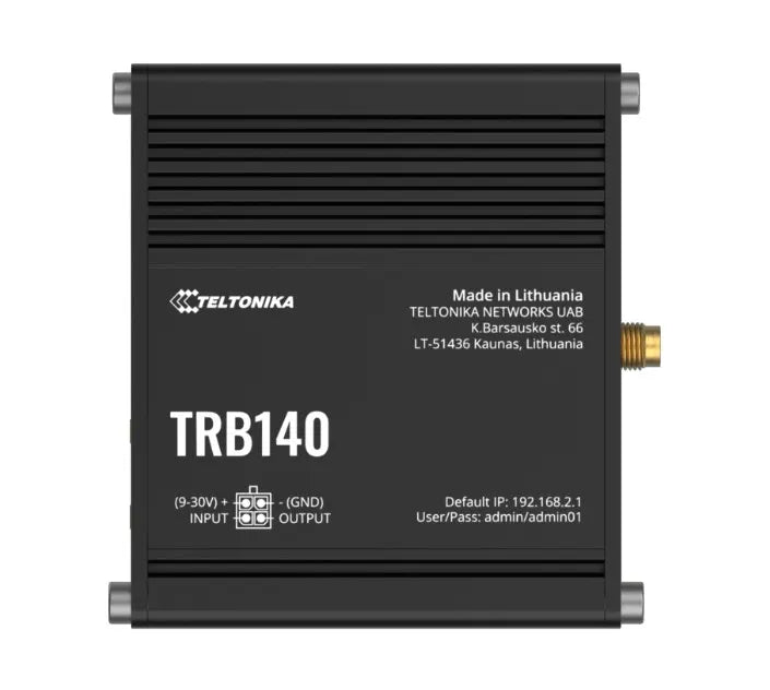 Teltonika TRB140 Industrial Rugged LTE Gateway, 4G/LTE (Cat 4), Compatible with Industrial DNP3...