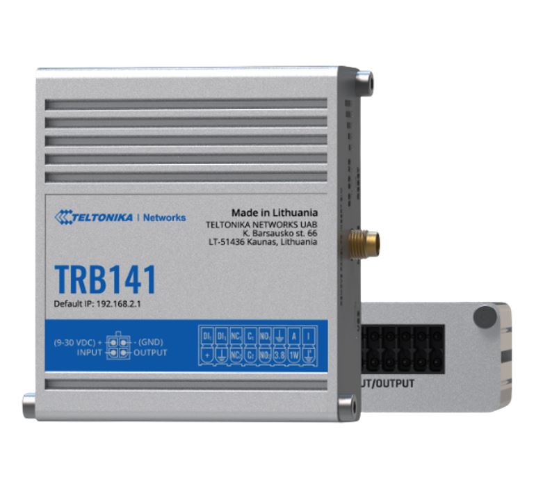 Teltonika TRB141 Industrial Rugged GPIO LTE Gateway, 4G/LTE (Cat 1), I/O Connector Block, Micro-U...