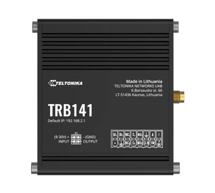 Teltonika TRB141 Industrial Rugged GPIO LTE Gateway, 4G/LTE (Cat 1), I/O Connector Block, Micro-U...