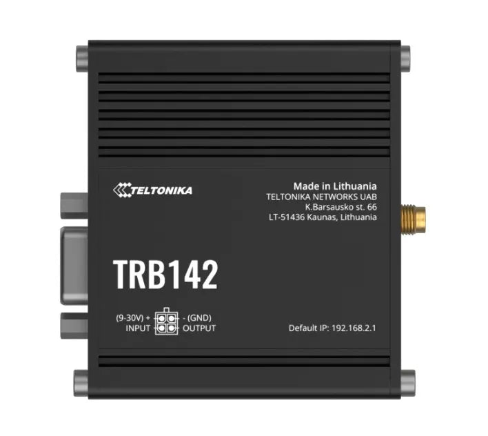 Teltonika TRB142 Industrial Rugged LTE RS232 Gateway, 4G/LTE (Cat 1), Equipped with RS232, Compat...
