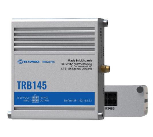Teltonika TRB145 Industrial Rugged LTE RS485 Gateway, 4G/LTE (Cat 1), Equipped with RS485, Compat...