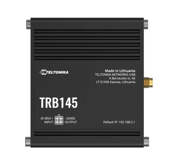Teltonika TRB145 Industrial Rugged LTE RS485 Gateway, 4G/LTE (Cat 1), Equipped with RS485, Compat...