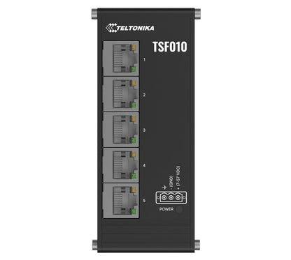 Teltonika TSF010 Flat Ethernet Switch, 3-Pin Power Input, Flat and Compact Design, Plug-and-Play,...
