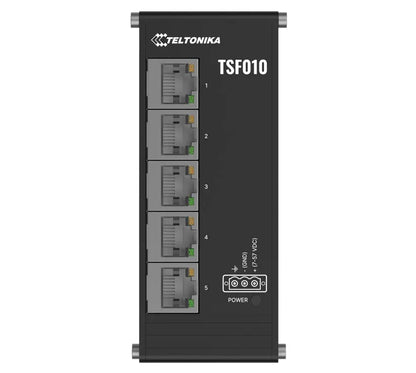 Teltonika TSF010 Flat Ethernet Switch, 3-Pin Power Input, Flat and Compact Design, Plug-and-Play,...