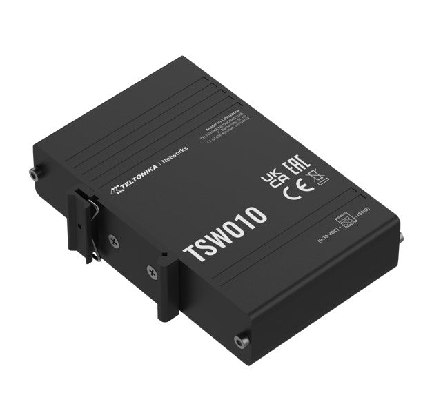 Teltonika TSW010 DIN Rail Ethernet Switch, 5x Ethernet Ports with speeds of up to 100 Mbps, Integ... - Image 3