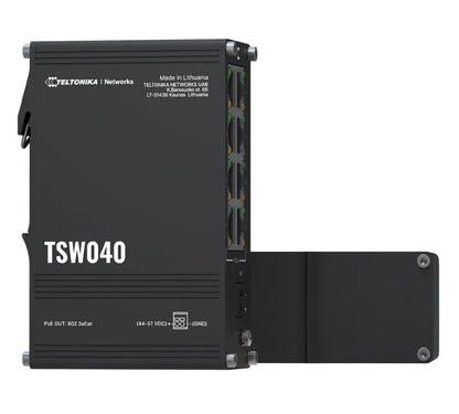 Teltonika TSW040 - 8-port PoE+ Switch (7-57 VDC, or 44-57 VDC for PoE-out) Integrated DIN Rail Br... - Image 2