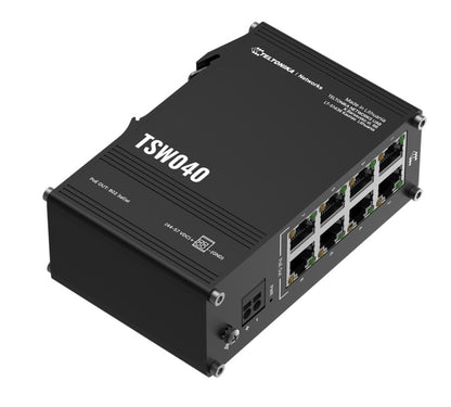 Teltonika TSW040 - 8-port PoE+ Switch (7-57 VDC, or 44-57 VDC for PoE-out) Integrated DIN Rail Br... - Image 3