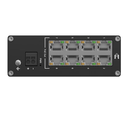 Teltonika TSW040 - 8-port PoE+ Switch (7-57 VDC, or 44-57 VDC for PoE-out) Integrated DIN Rail Br... - Image 4