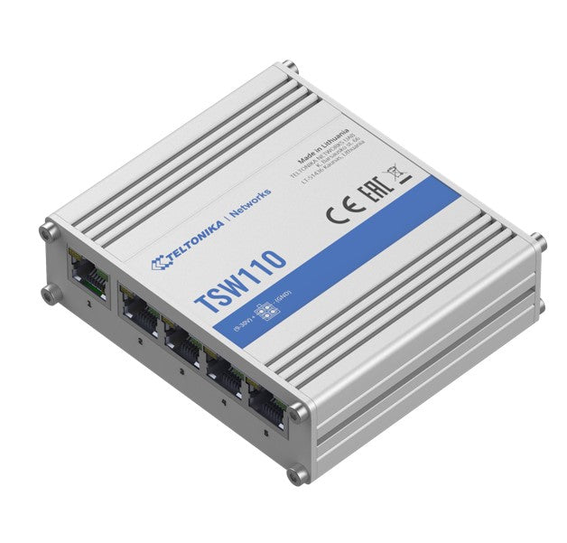 Teltonika TSW110 L2 Unmanaged Ethernet Switch, 5 x Gigabit Ethernet with speeds up to 1000 Mbps,... - Image 2