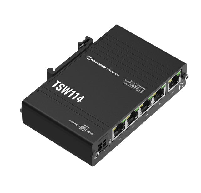 Teltonika TSW114 Gigabit DIN Rail Ethernet Switch,Easy Mounting, 5x Gigabit Ethernet Ports with s... - Image 2