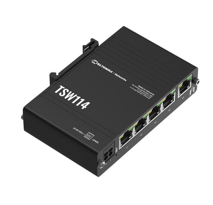 Teltonika TSW114 Gigabit DIN Rail Ethernet Switch,Easy Mounting, 5x Gigabit Ethernet Ports with s... - Image 2