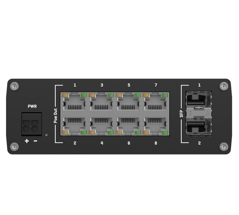 Teltonika TSW200 Industrial PoE+ Ethernet Switch, 2x SFP Ports, 8x PoE+ Ports with speeds up to 1... - Image 4
